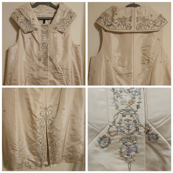 NWOT Rare Vintage Hand-Embroidered Gown/ Dress/ Coat By SHIATZY CHEN - Picture 2 of 16